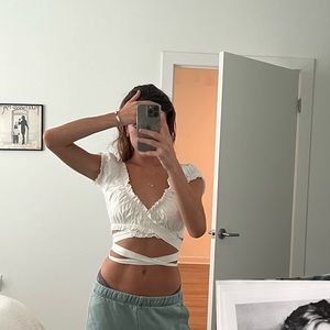 White wrap around top